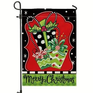 Merry Christmas Garden Flag – Festive Gifts & Polka Dots Double-Sided Holiday‎